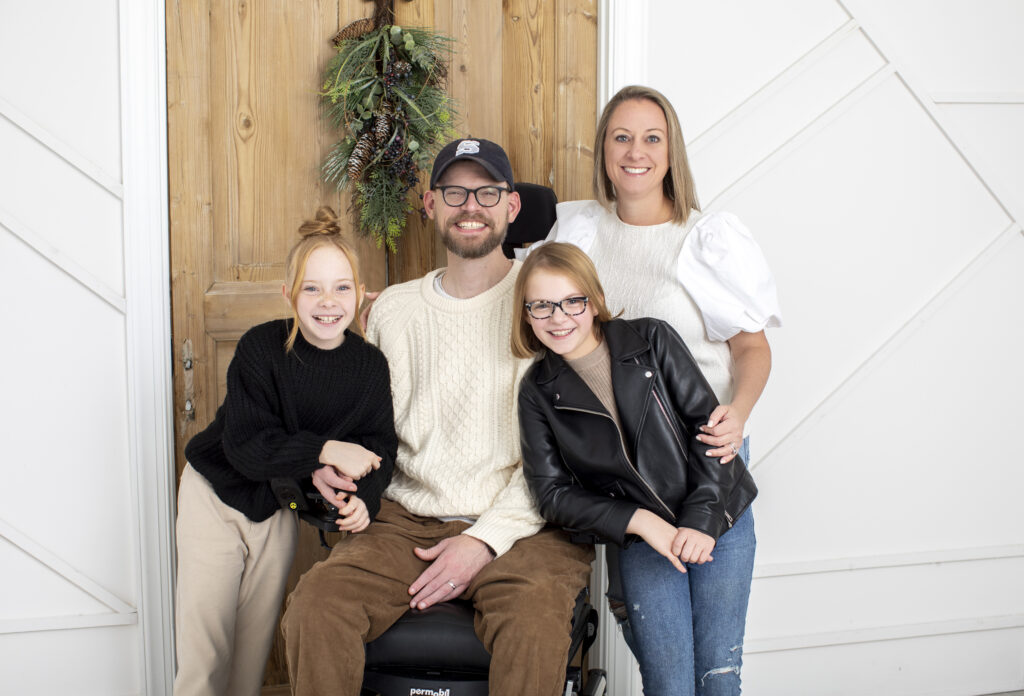 Portrait of a family enjoying their Holiday Photo Session. Pre-planning allowed for the family to create stress-free family portraits.